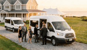 Ford Transit Wedding shuttle van for Maine weddings